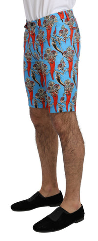 Thumbnail for Chic Blue Chili Print Casual Shorts