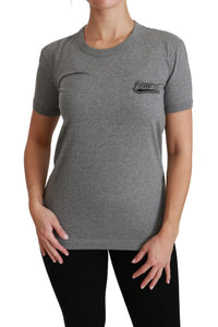 Thumbnail for Chic Gray Amore Patch Crewneck Tee