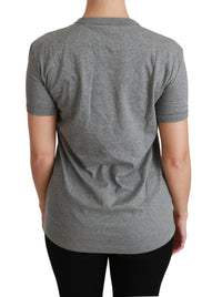 Thumbnail for Chic Gray Amore Patch Crewneck Tee