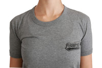 Thumbnail for Chic Gray Amore Patch Crewneck Tee