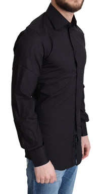 Thumbnail for Black Cotton Blend Formal Dress Shirt
