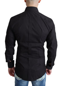 Thumbnail for Black Cotton Blend Formal Dress Shirt