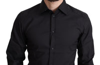 Thumbnail for Black Cotton Blend Formal Dress Shirt