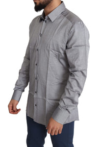 Thumbnail for Elegant Gray Slim Fit Cotton Dress Shirt