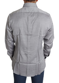Thumbnail for Elegant Gray Slim Fit Cotton Dress Shirt