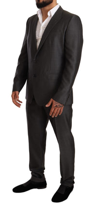 Thumbnail for Elegant Gray Martini Slim Fit Silk-Wool Suit