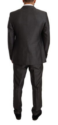 Thumbnail for Elegant Gray Martini Slim Fit Silk-Wool Suit