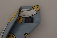 Thumbnail for Elegant Blue Banana Print Silk Tie