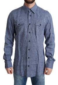 Thumbnail for Elegant Striped Linen Button-Down Shirt