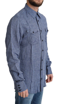 Thumbnail for Elegant Striped Linen Button-Down Shirt