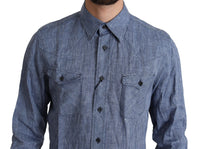 Thumbnail for Elegant Striped Linen Button-Down Shirt