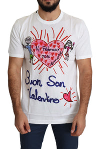 Thumbnail for Romantic Heart Print Crew Neck Tee