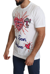 Thumbnail for Romantic Heart Print Crew Neck Tee