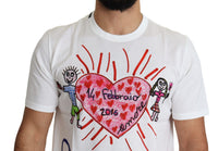 Thumbnail for Romantic Heart Print Crew Neck Tee