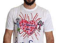 Thumbnail for Romantic Heart Print Crew Neck Tee
