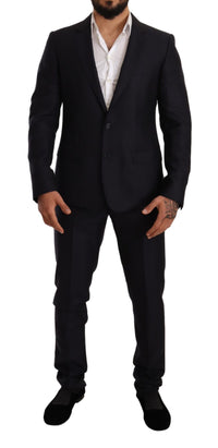 Thumbnail for Elegant Slim Fit Jacquard Suit in Blue