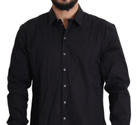 Thumbnail for Elegant Slim Fit Black Dress Shirt