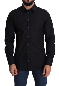 Thumbnail for Sleek Black Cotton Dress Shirt
