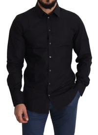 Thumbnail for Sleek Black Cotton Dress Shirt
