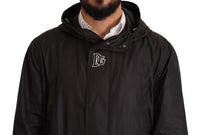 Thumbnail for Elegant Black Hooded Blouson Jacket