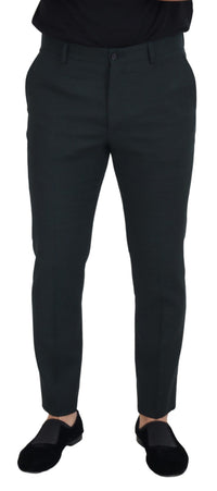 Thumbnail for Blue Wool Slim Fit Formal Pants