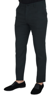 Thumbnail for Blue Wool Slim Fit Formal Pants