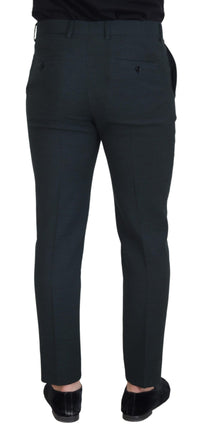 Thumbnail for Blue Wool Slim Fit Formal Pants