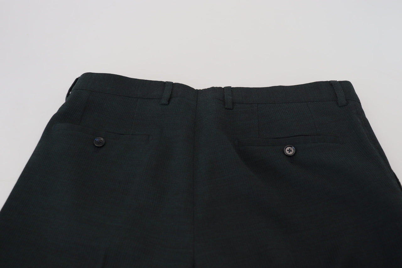 Blue Wool Slim Fit Formal Pants