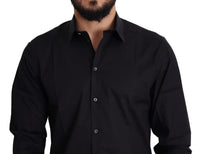 Thumbnail for Elegant Black Cotton Stretch Dress Shirt