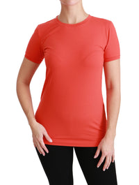 Thumbnail for Elegant Red Crewneck Short Sleeve Tee