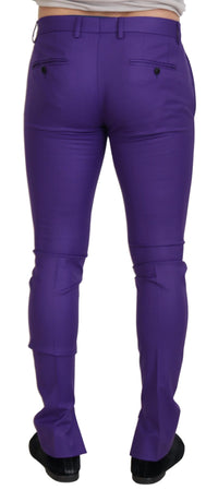 Thumbnail for Elegant Purple Wool Blend Trousers