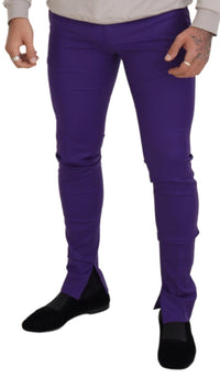Thumbnail for Elegant Purple Wool Blend Trousers