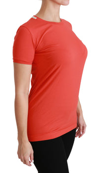 Thumbnail for Elegant Red Crewneck Short Sleeve Tee