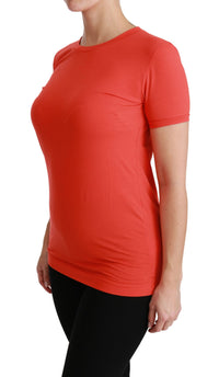 Thumbnail for Elegant Red Crewneck Short Sleeve Tee