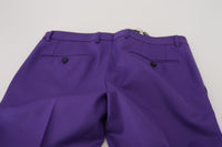 Thumbnail for Elegant Purple Wool Blend Trousers