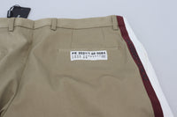 Thumbnail for Two-Tone White & Brown Chic Cotton Pants