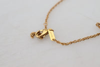 Thumbnail for Elegant Gold Tone Charm Necklace with Cross Pendant