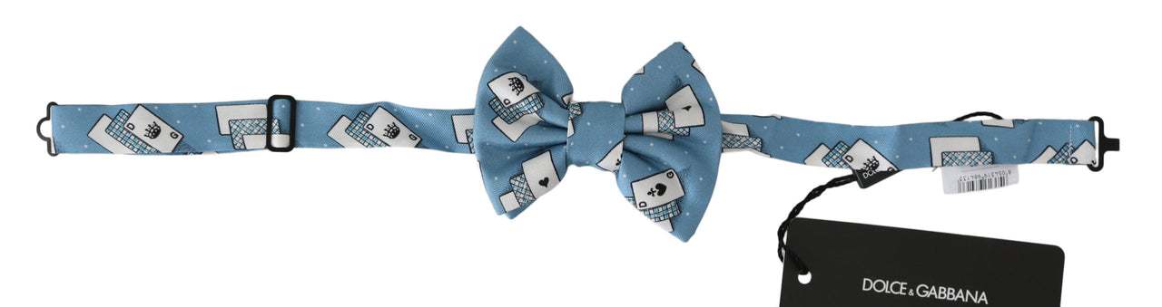 Elegant Silk Light Blue Bow Tie