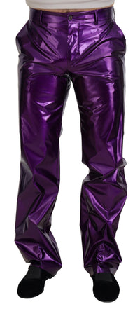 Thumbnail for Elegant Shining Purple Straight Fit Pants