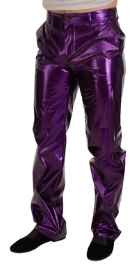 Thumbnail for Elegant Shining Purple Straight Fit Pants