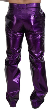 Thumbnail for Elegant Shining Purple Straight Fit Pants