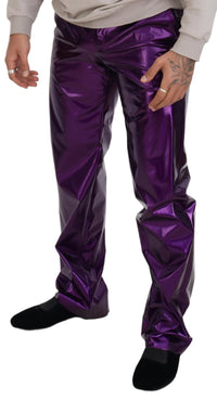 Thumbnail for Elegant Shining Purple Straight Fit Pants