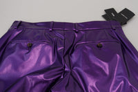 Thumbnail for Elegant Shining Purple Straight Fit Pants