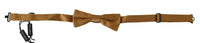 Thumbnail for Opulent Gold Silk Tied Bow Tie