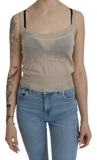Thumbnail for Elegant Beige Sleeveless Spaghetti Strap Tank