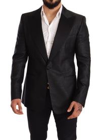 Thumbnail for Elegant Black Metallic Slim Fit Blazer Jacket