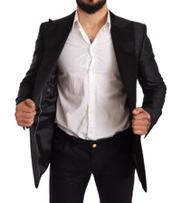 Thumbnail for Elegant Black Metallic Slim Fit Blazer Jacket