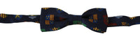 Thumbnail for Exquisite Silk Bow Tie in Blue Flags Print