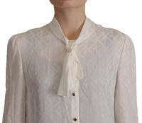 Thumbnail for Elegant Silk Ascot Collar Blouse