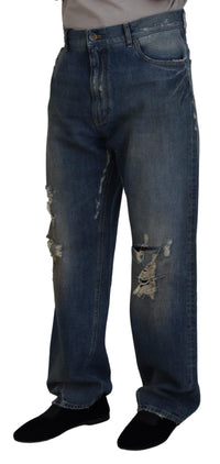 Thumbnail for Stunning Tattered Denim Italian Jeans